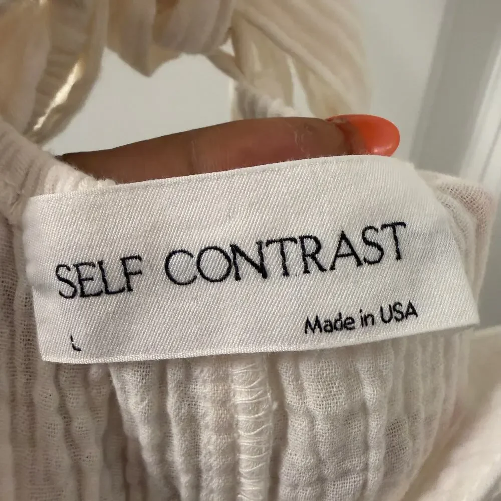 NWOT $148 SELF CONTRAST Gauzy Textured Romper Large
